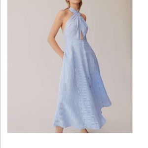 COPY - Striped Linen halter dress - new with tags